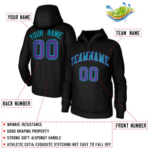 Custom Black Green-Purple Classic Style Training Uniform Pullover Hoodie