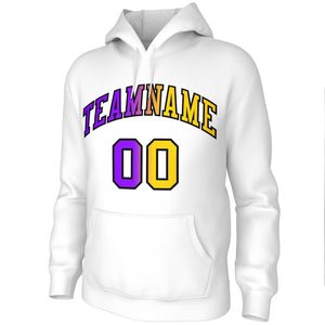 Custom Stitched White Purple-Black Gradient Fashion Pullover Sweatshirt Hoodie