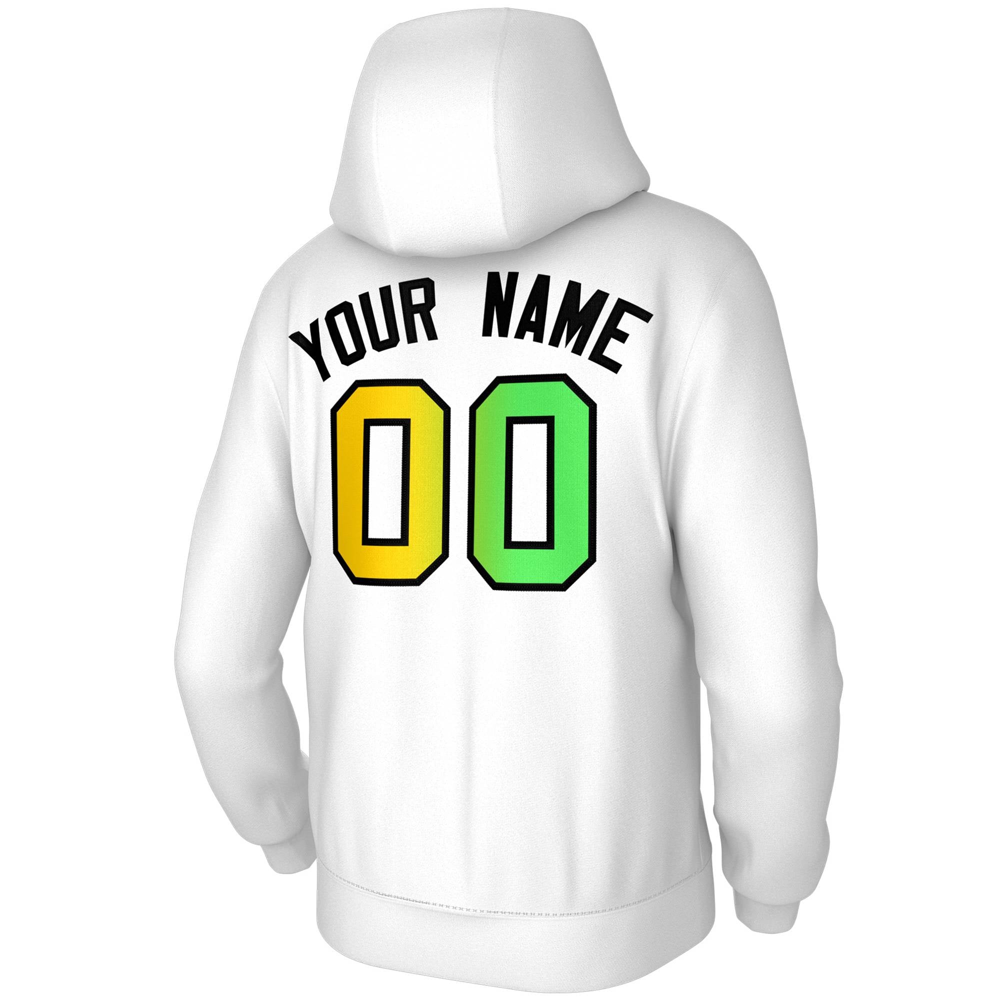 Custom Stitched White Gradient Fashion Pullover Sweatshirt Hoodie