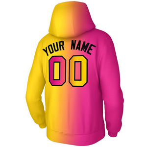 Custom Stitched Gold Pink Gradient Fashion Pullover Sweatshirt Hoodie