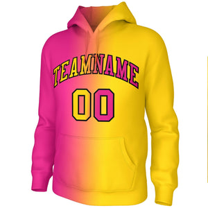 Custom Stitched Gold Pink Gradient Fashion Pullover Sweatshirt Hoodie