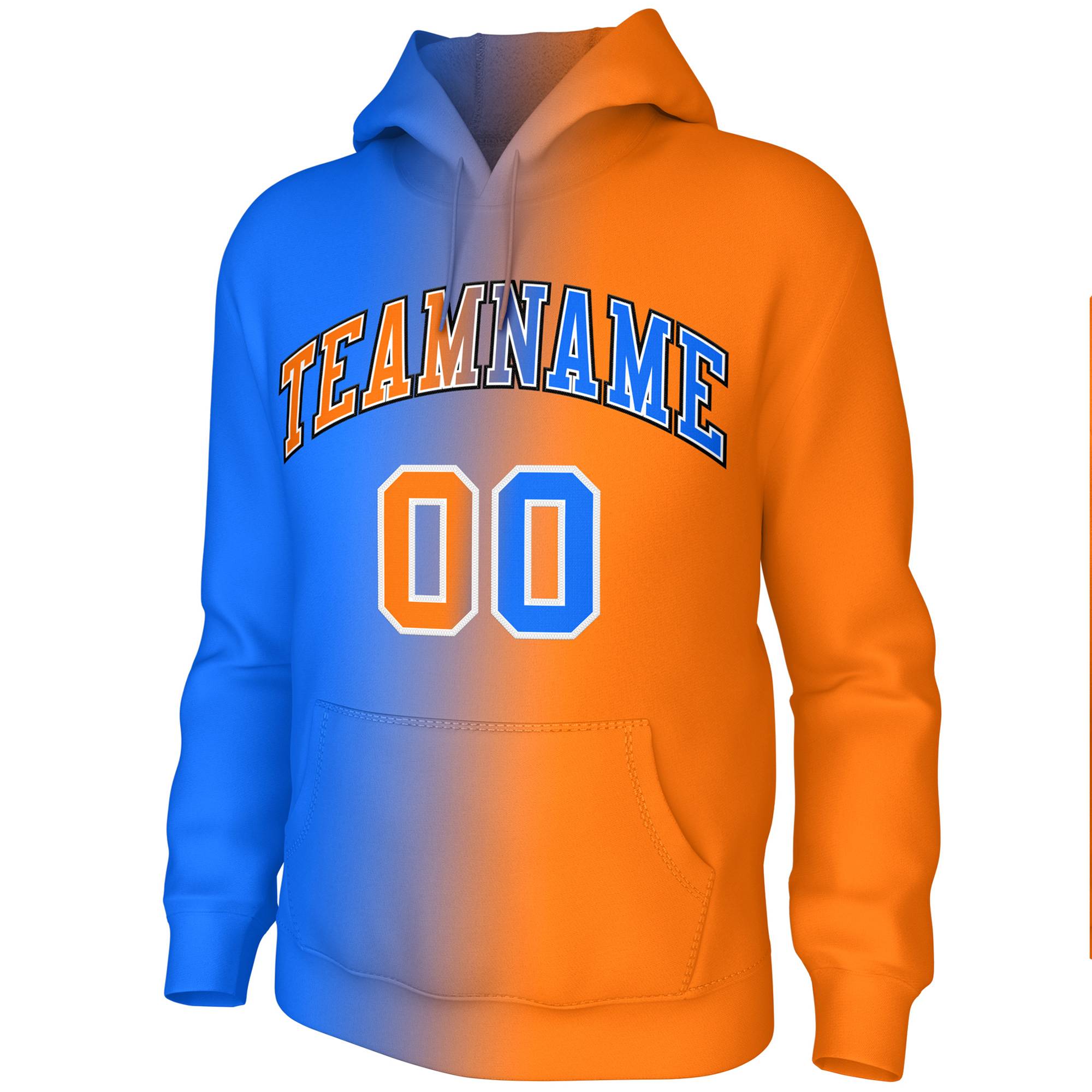 Custom Stitched Orange Gradient Fashion Pullover Sweatshirt Hoodie