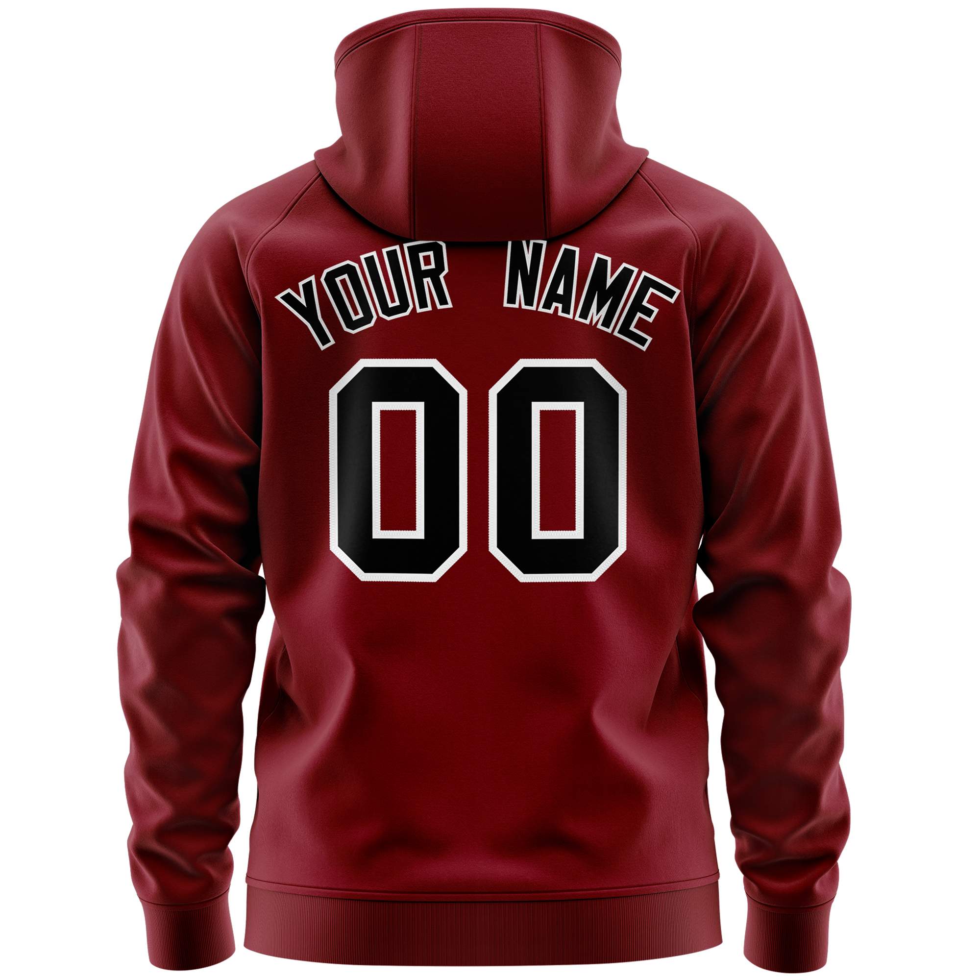 Custom Stitched Crimson Black Sports Full-Zip Sweatshirt Hoodie with Flame