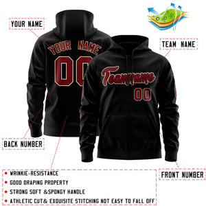 Custom Stitched Black Crimson Sports Full-Zip Sweatshirt Hoodie with Flame