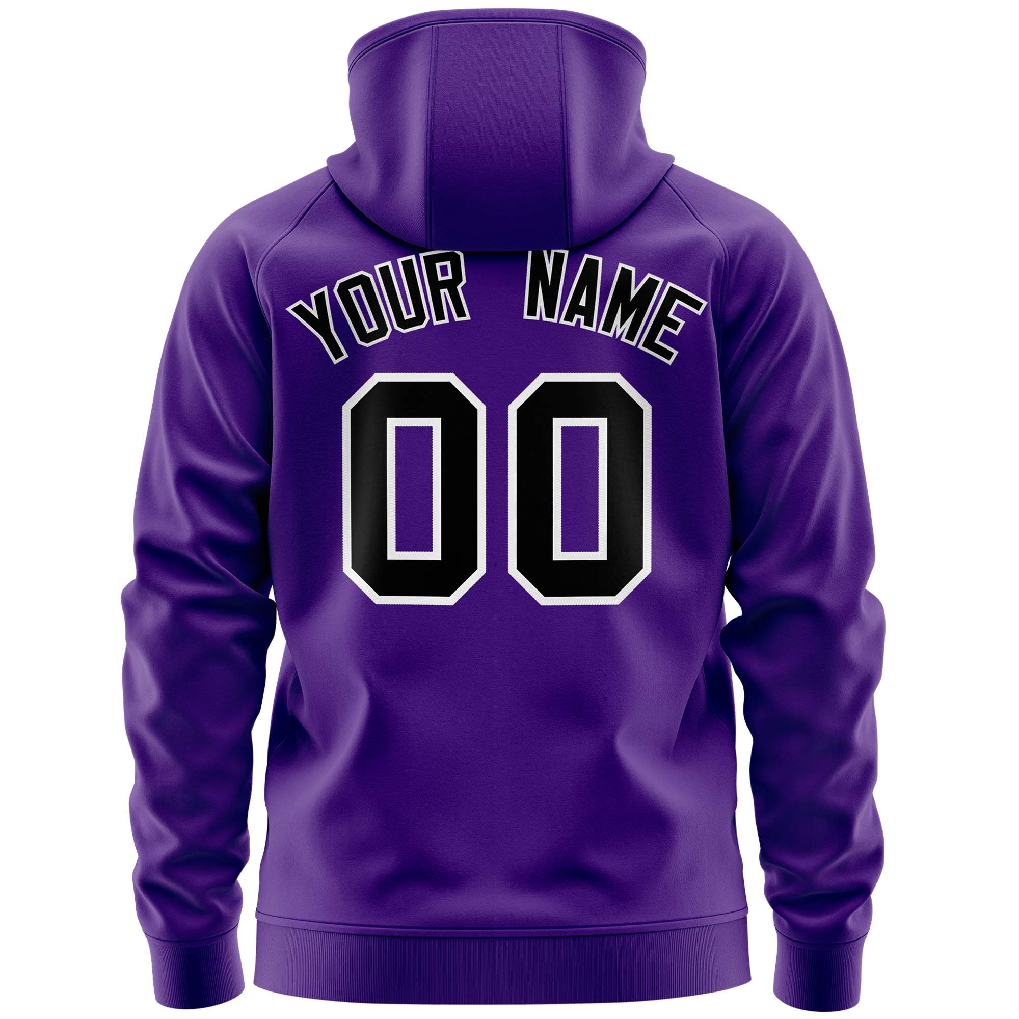 Custom Stitched Purple Black Sports Full-Zip Sweatshirt Hoodie with Flame