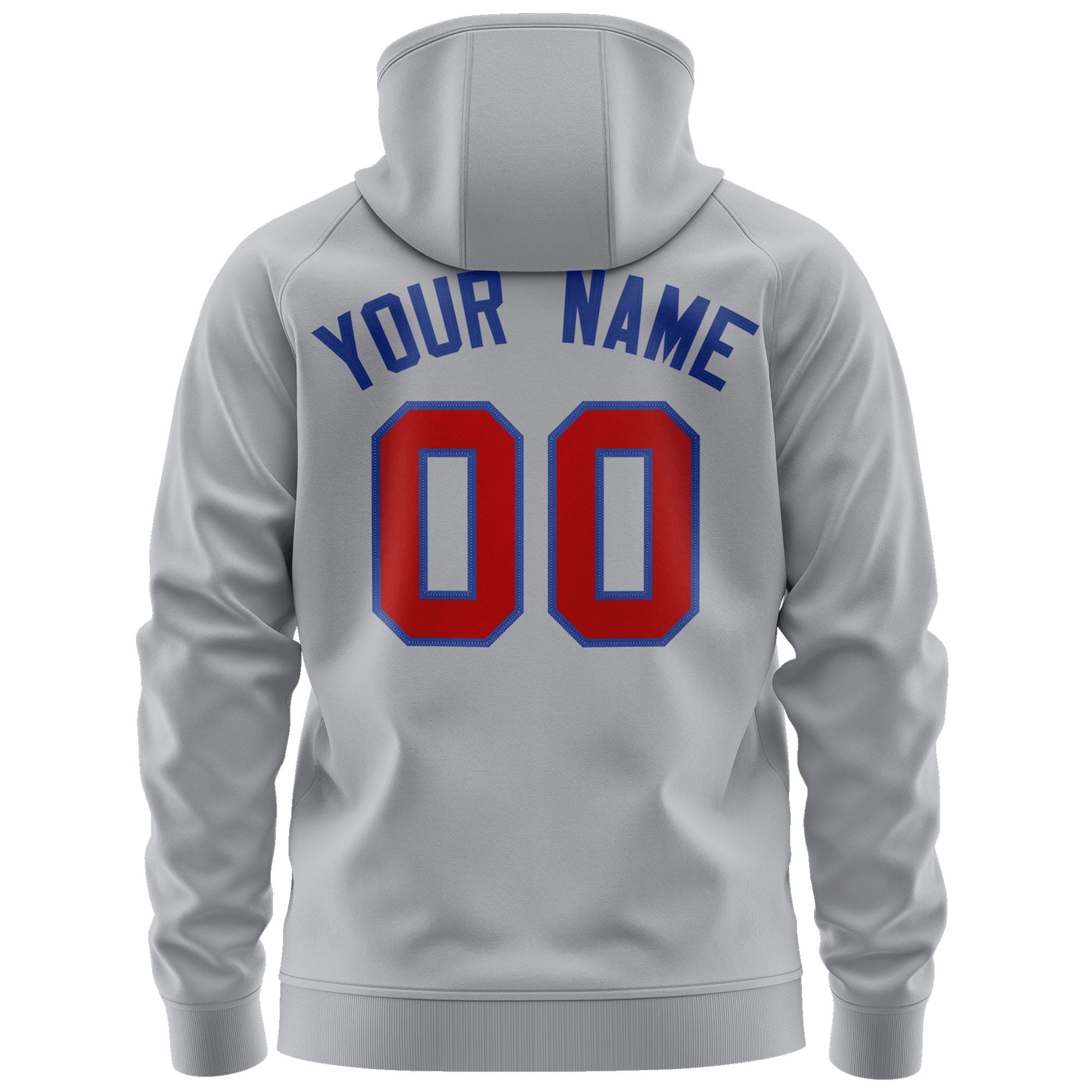 Custom Stitched Gray Red-Royal Sports Full-Zip Sweatshirt Hoodie