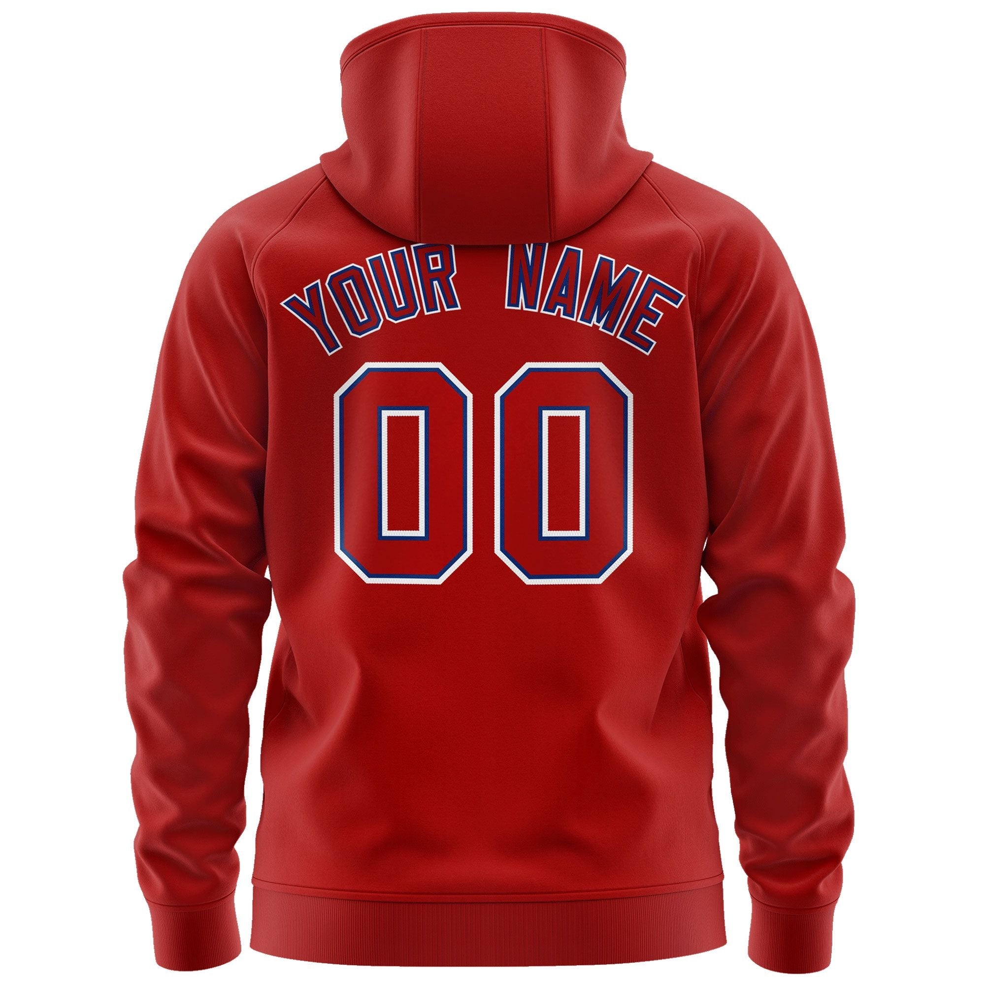 Custom Stitched Red Royal-White Sports Full-Zip Sweatshirt Hoodie