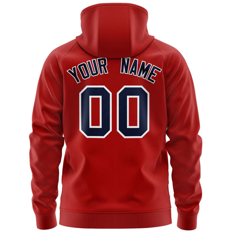 Custom Stitched Red Navy-White Sports Full-Zip Sweatshirt Hoodie