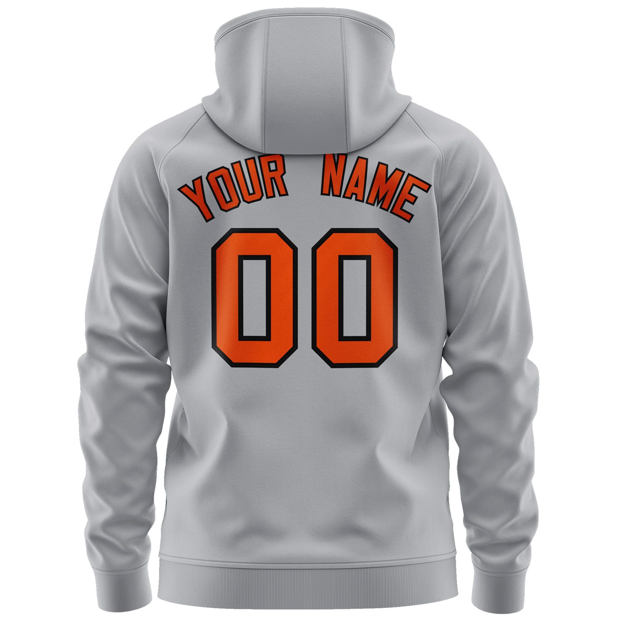 Custom Stitched Gray Orange-Black Sports Full-Zip Sweatshirt Hoodie