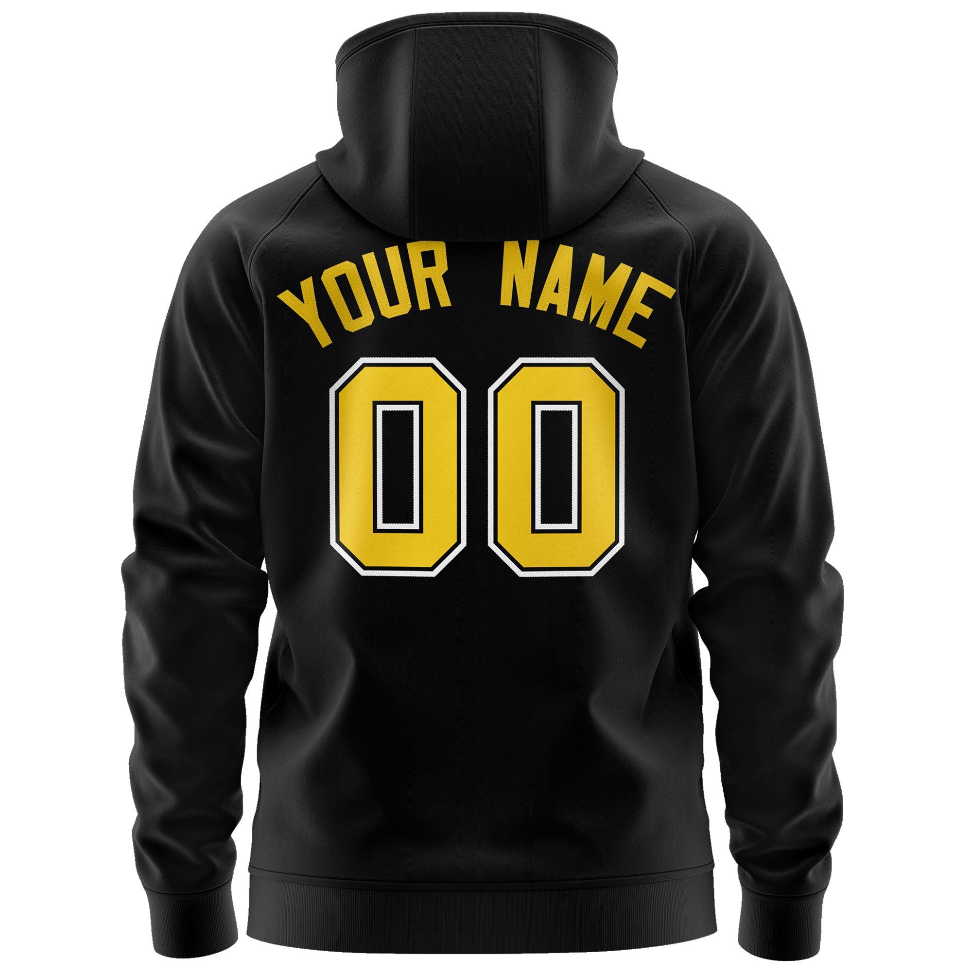 Custom Stitched Black Gold-White Sports Full-Zip Sweatshirt Hoodie