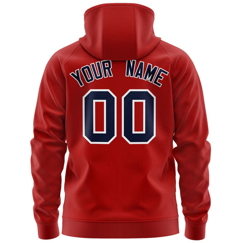 Custom Stitched Red Navy-White Sports Full-Zip Sweatshirt Hoodie