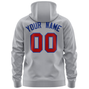 Custom Stitched Gray Red-Royal Sports Full-Zip Sweatshirt Hoodie