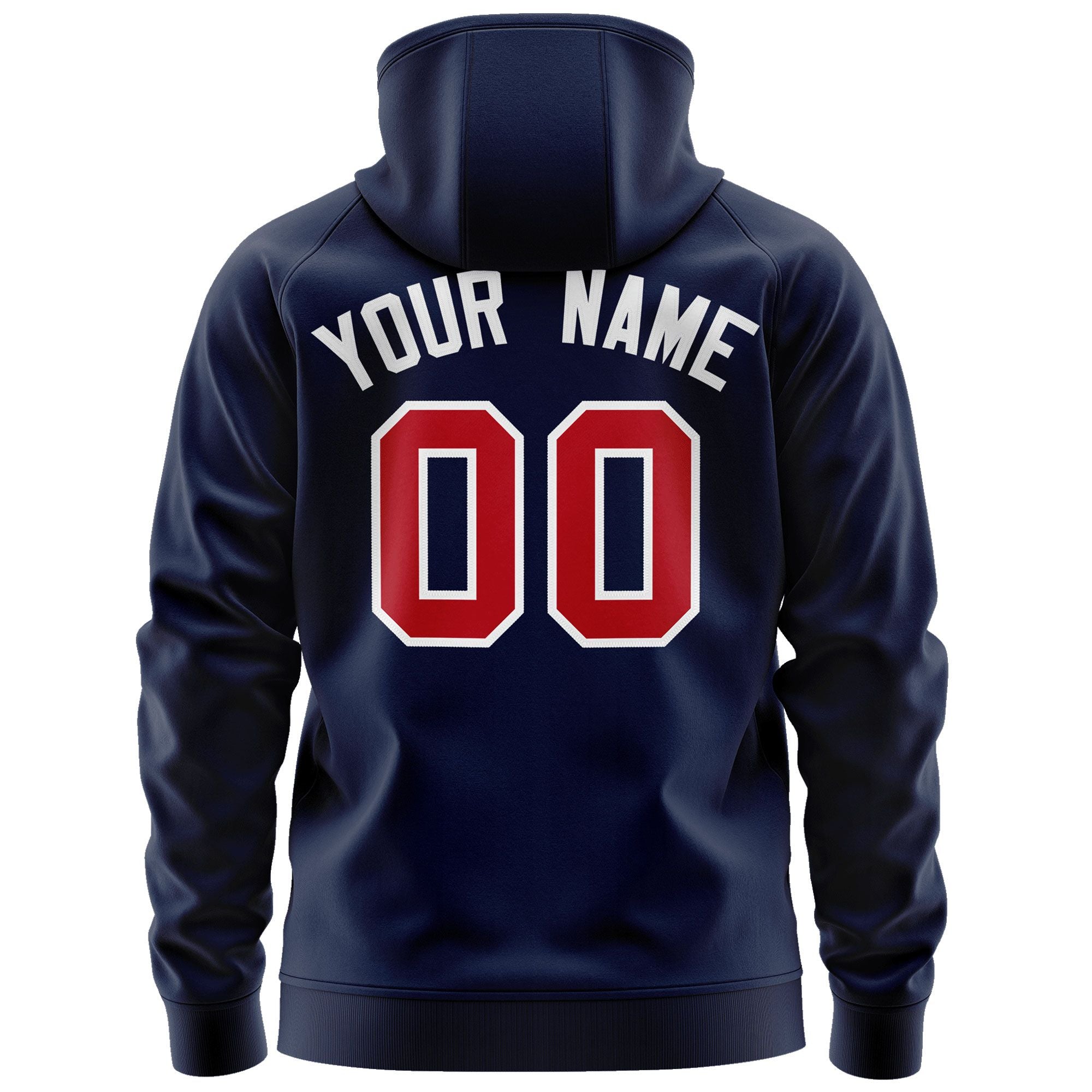 Custom Stitched Navy Red-White Sports Full-Zip Sweatshirt Hoodie