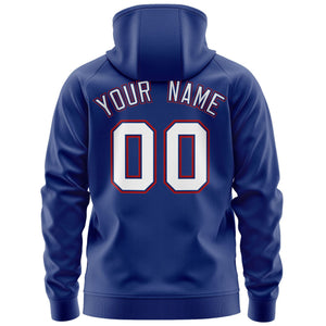 Custom Stitched Royal White-Red Sports Full-Zip Sweatshirt Hoodie