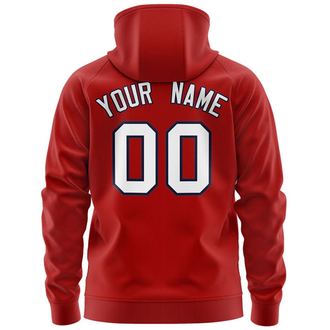 Custom Stitched Red White-Navy Sports Full-Zip Sweatshirt Hoodie