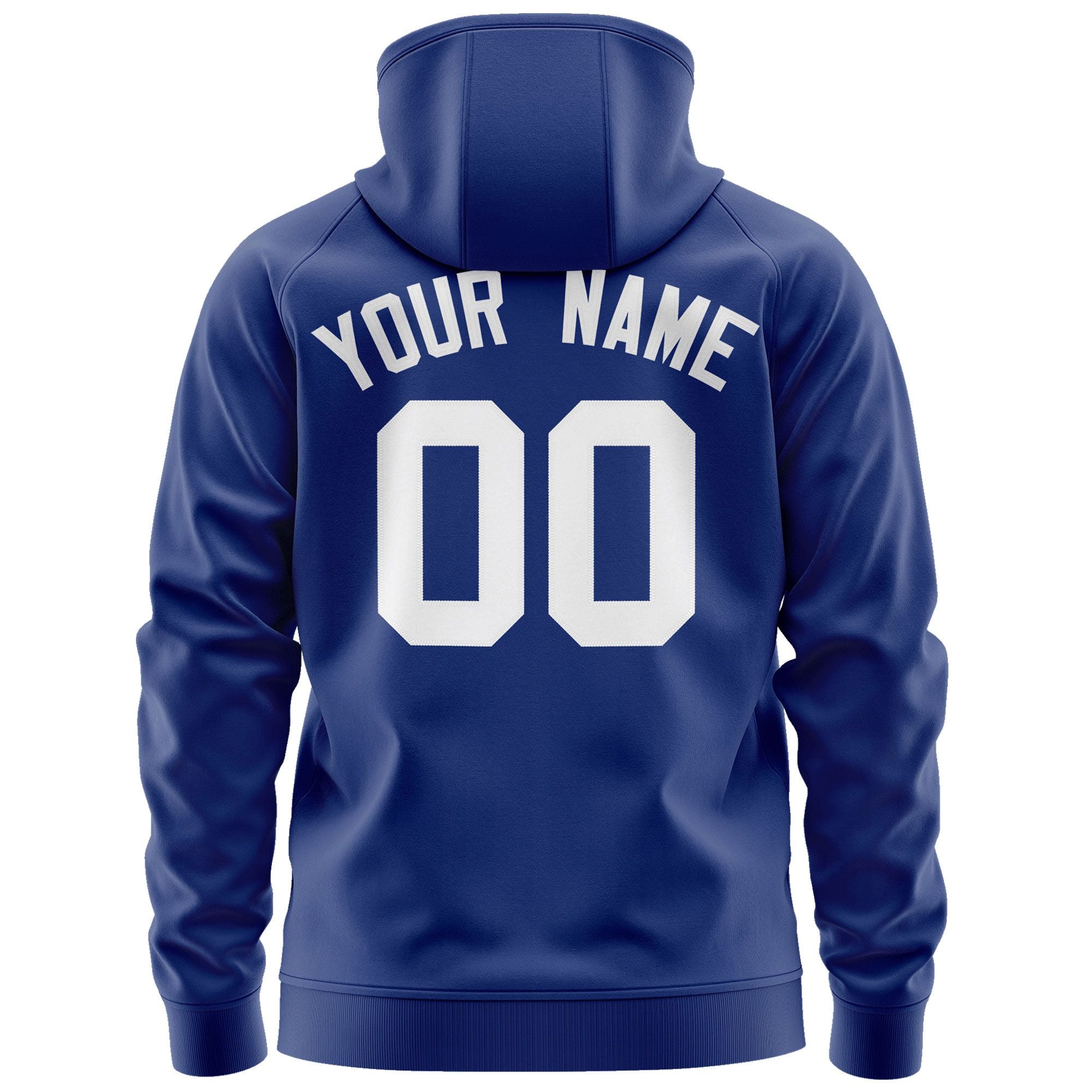 Custom Stitched Royal White Sports Full-Zip Sweatshirt Hoodie