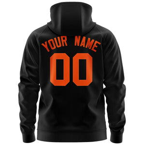 Custom Stitched Black Orange Sports Full-Zip Sweatshirt Hoodie