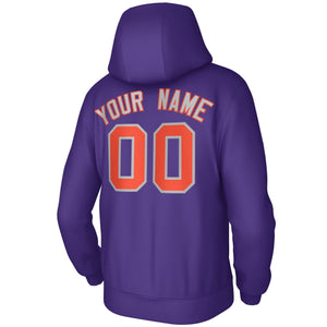 Custom Purple Gray Orange Classic Style Sweatshirts Uniform Pullover Hoodie