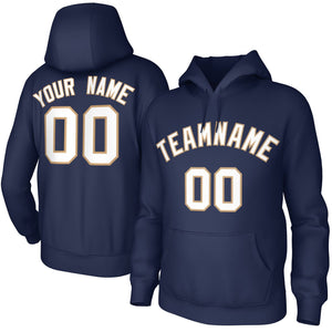 Custom White Gold Classic Style Sweatshirts Uniform Pullover Hoodie