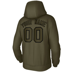 Custom Olive Black Classic Style Sweatshirts Uniform Pullover Hoodie