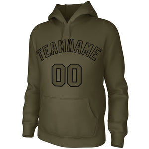 Custom Olive Black Classic Style Sweatshirts Uniform Pullover Hoodie