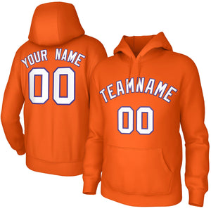 Custom Orange White-Purple Classic Style Sweatshirts Uniform Pullover Hoodie