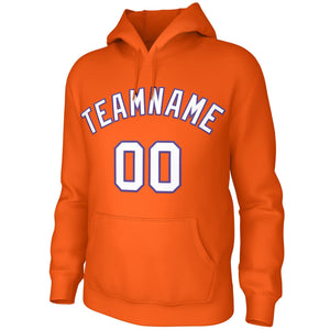 Custom Orange White-Purple Classic Style Sweatshirts Uniform Pullover Hoodie