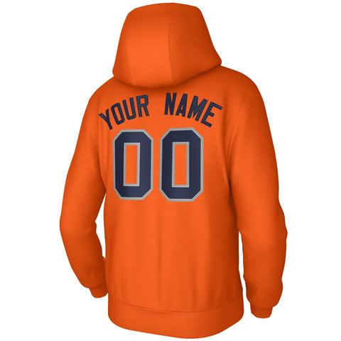 Custom Orange Navy-Gray Classic Style Sweatshirts Uniform Pullover Hoodie