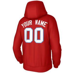 Custom Red White-Light Blue Classic Style Sweatshirts Uniform Pullover Hoodie