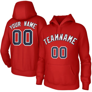 Custom Red White-Navy Classic Style Sweatshirts Uniform Pullover Hoodie