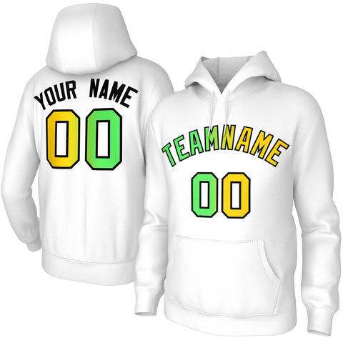 Custom Stitched White Gradient Fashion Pullover Athletic Pullover Sweatshirt Hoodie