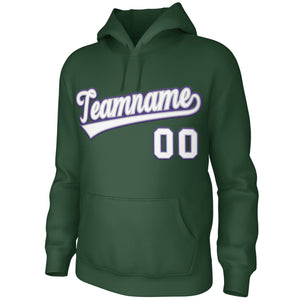 Custom Green Purple-White Classic Style Sports Uniform Pullover Hoodie