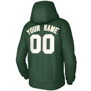 Custom Green White Classic Style Sports Uniform Pullover Hoodie