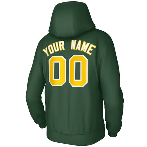 Custom Green Gold-White Classic Style Sports Uniform Pullover Hoodie