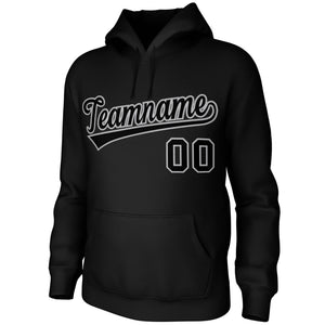 Custom Black Gray Classic Style Sports Uniform Pullover Hoodie