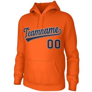 Sweat à capuche personnalisé Orange marine-gris, uniforme de sport de style classique