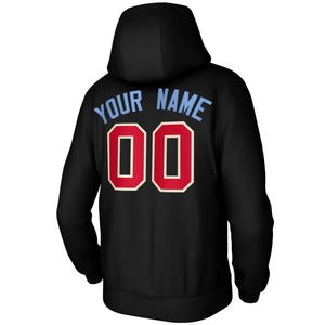 Custom Black-Light Blue Classic Style Sports Uniform Pullover Hoodie