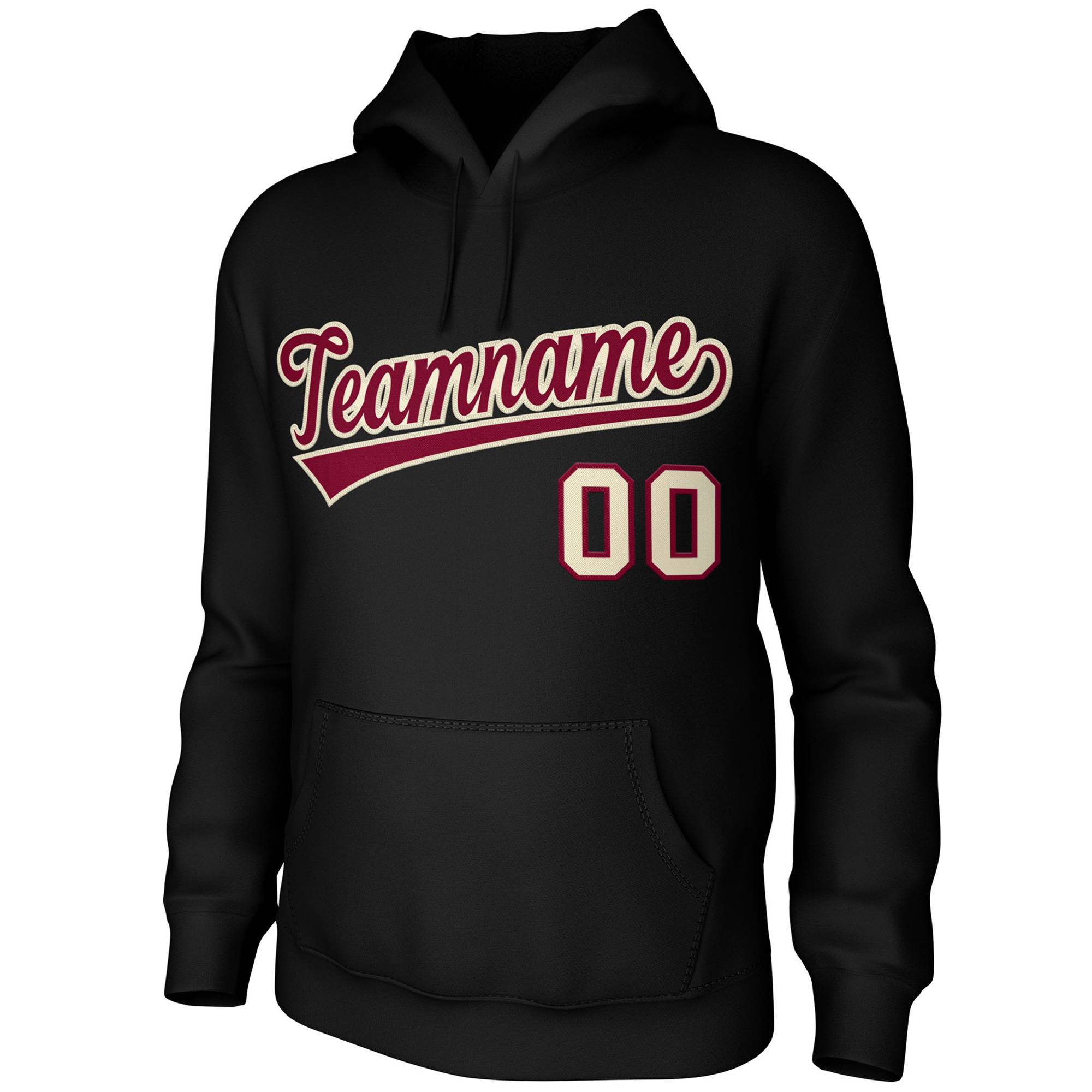 Custom Black Cardinal-Cream Classic Style Sports Uniform Pullover Hoodie