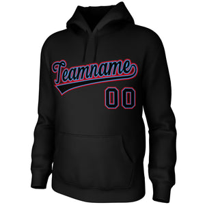 Custom Black Light Blue-Red Classic Style Sports Uniform Pullover Hoodie