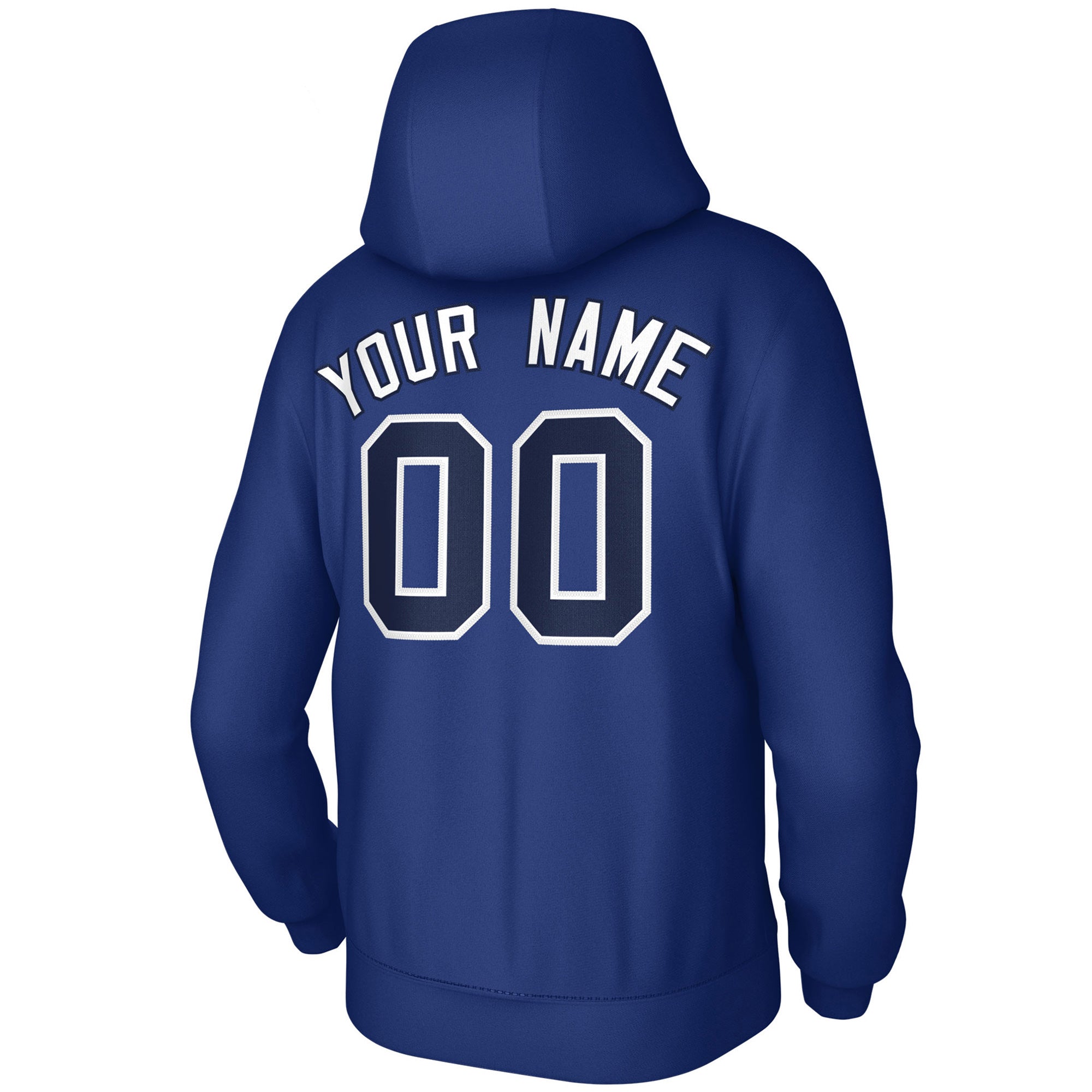 Custom Royal White-Navy Classic Style Sports Uniform Pullover Hoodie