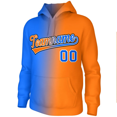 Custom Stitched Orange Gradient Fashion Sports Pullover Sweatshirt Hoodie
