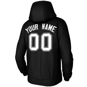 Custom Black White-Black-Gray Classic Style Personalized Uniform Pullover Hoodie