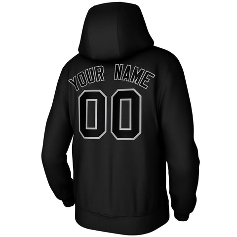 Custom Black Gray Classic Style Personalized Uniform Pullover Hoodie
