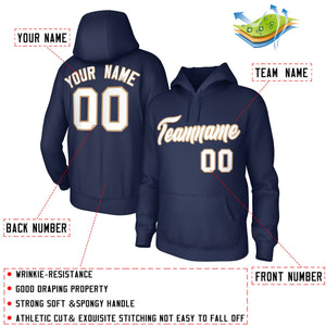 Custom White Gold Classic Style Personalized Uniform Pullover Hoodie