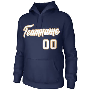 Custom White Gold Classic Style Personalized Uniform Pullover Hoodie