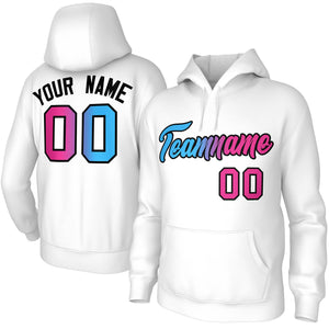 Custom White Pink-Black Gradient Fashion Pullover Sweatshirt Hoodie