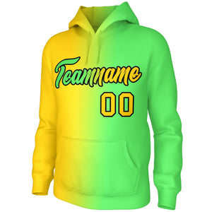 Custom Neon Green Gradient Fashion Pullover Sweatshirt Hoodie