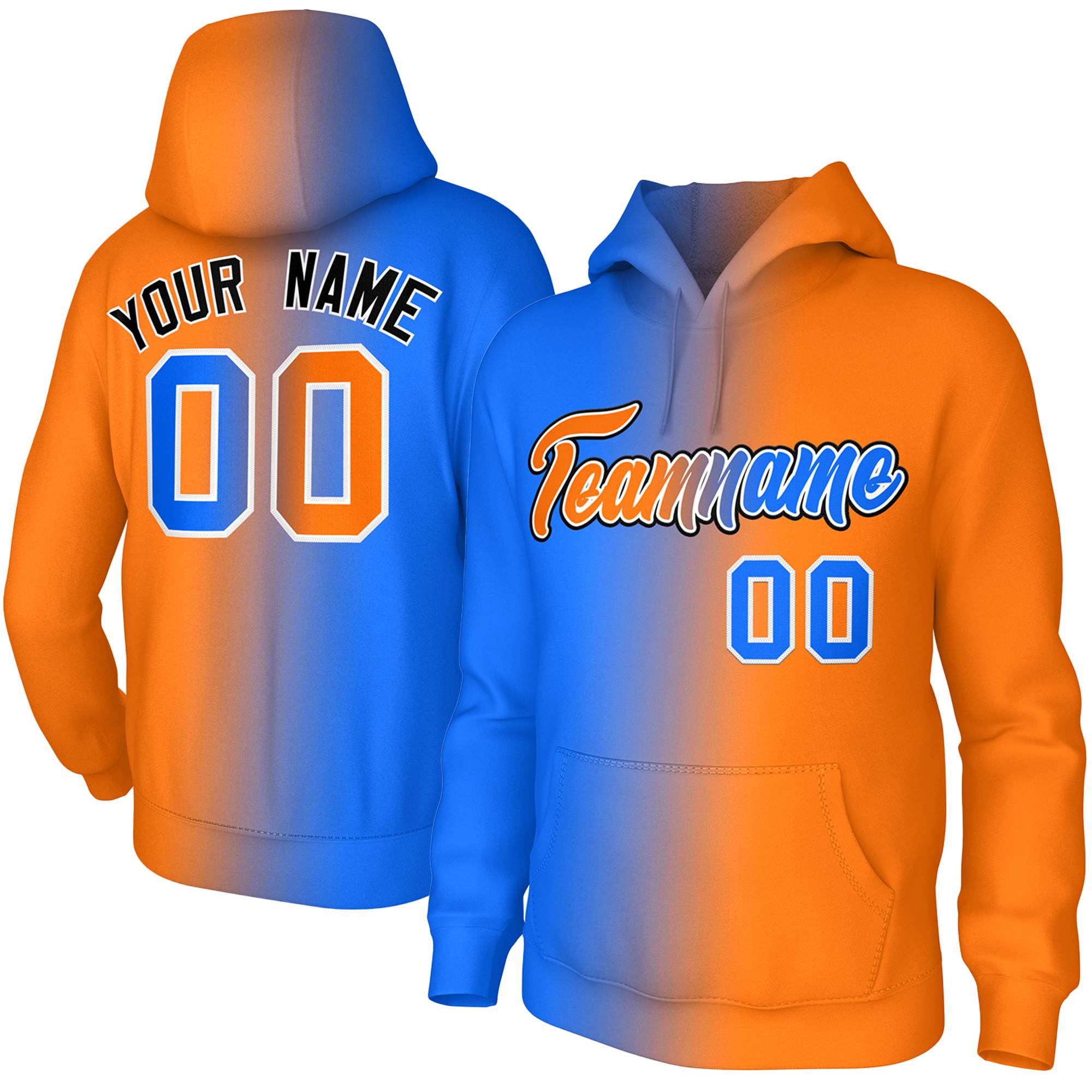 Custom Orange Gradient Fashion Pullover Sweatshirt Hoodie