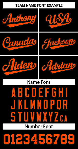 Custom Black Orange Classic Style Baseball Jersey for Women