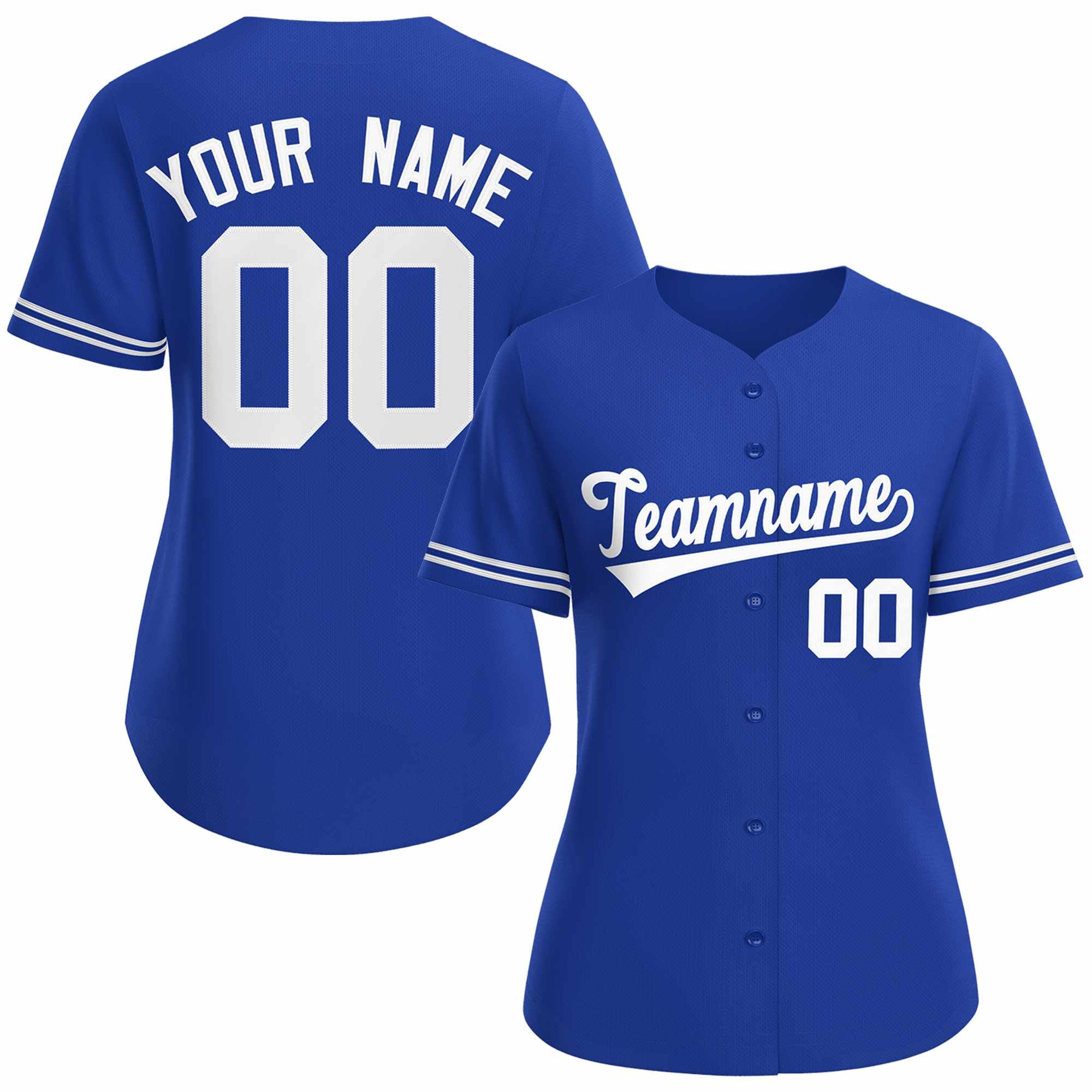 Maillot de baseball de style classique Royal White personnalisé pour femmes